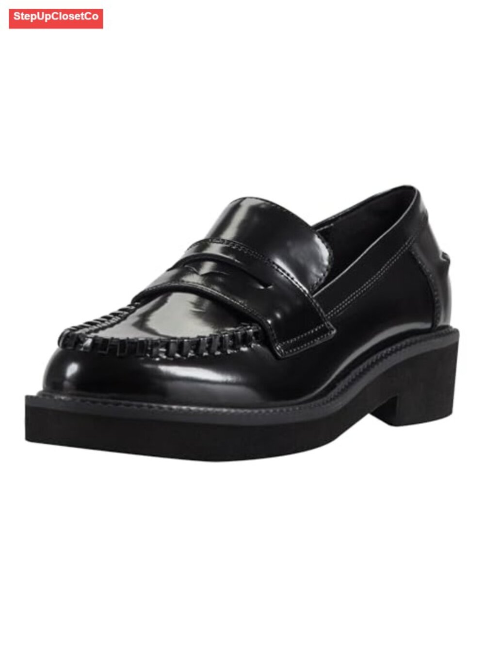 Marc Fisher LTD Dagman Slip-On Block Heel Loafers Leather Upper